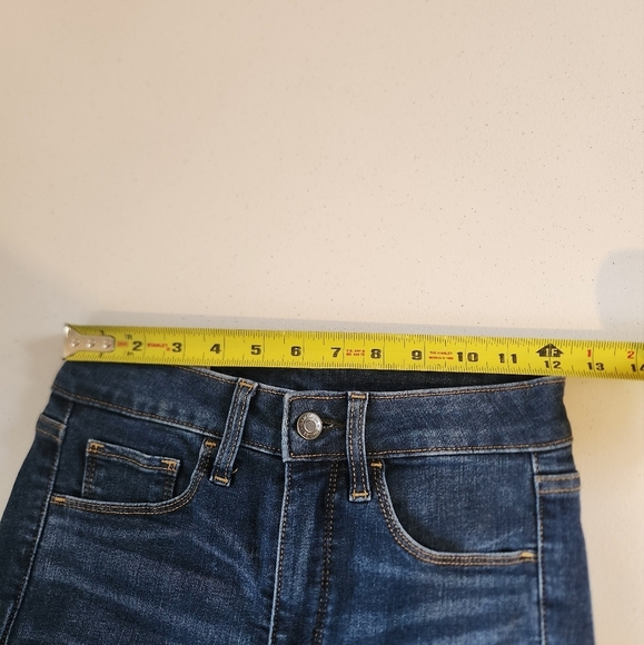 Gap Universal Jegging High Rise Skinny Jeans Dark Wash Stretch Raw Hem Size 25 0 - Picture 8 of 11